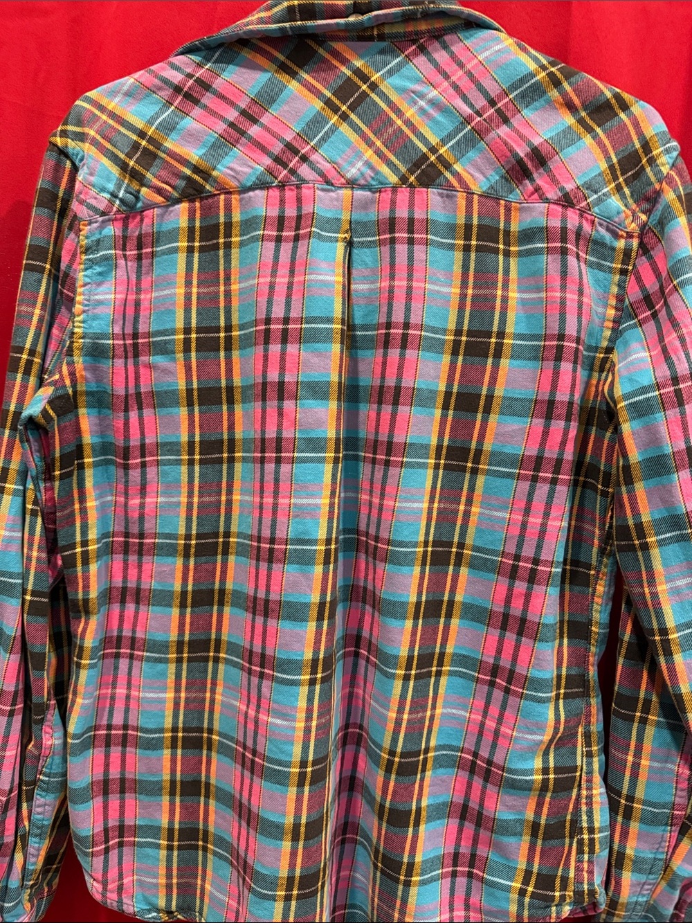 All-Son brand Button-Up Shirt in Pink & Teal size M - Picture 4 of 4